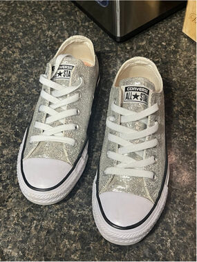 Converse Silver Glitter Adult Sneakers